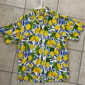 kenny flowers 🍋  limited edition positano/bossitano lemon mens button up large